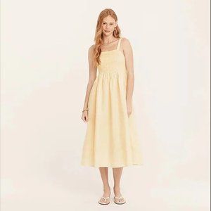 J. Crew Smocked beach dress in linen